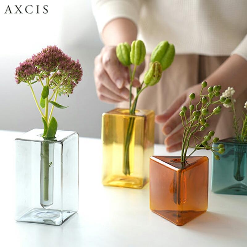 ガラスベース 花瓶 一輪挿し おしゃれ ガラス ミニ フラワーベース