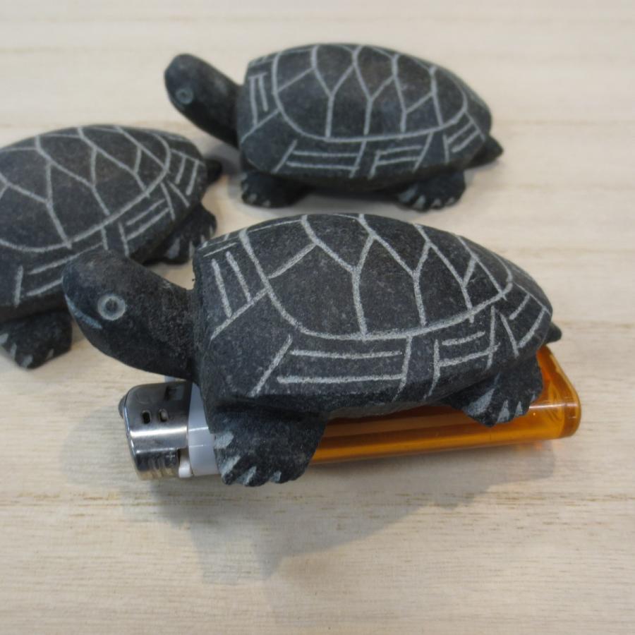 緑カメTurtle-M 亀 かめ の置物 ペーパーウェイト おしゃれ 文鎮 天然