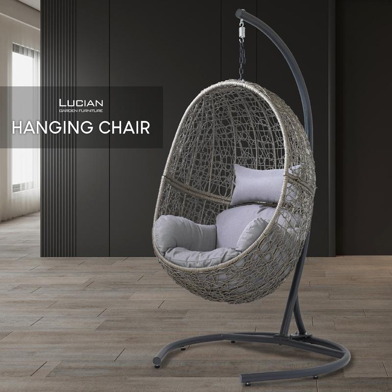 ハンギングチェア 屋外 屋内 ゆりかごソファ クッション付き たまご型