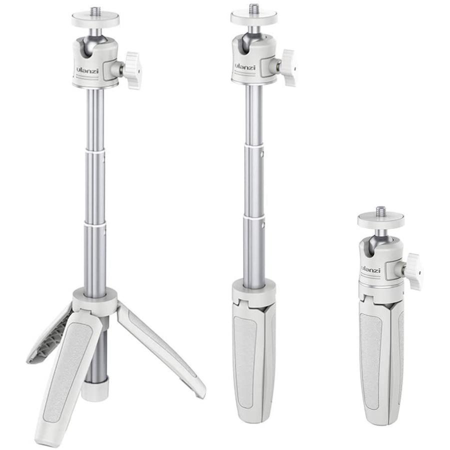 Ulanzi MT-08 ホワイト 三脚 カメラ ミニ三脚 自撮り棒 3段延長 ZV-1