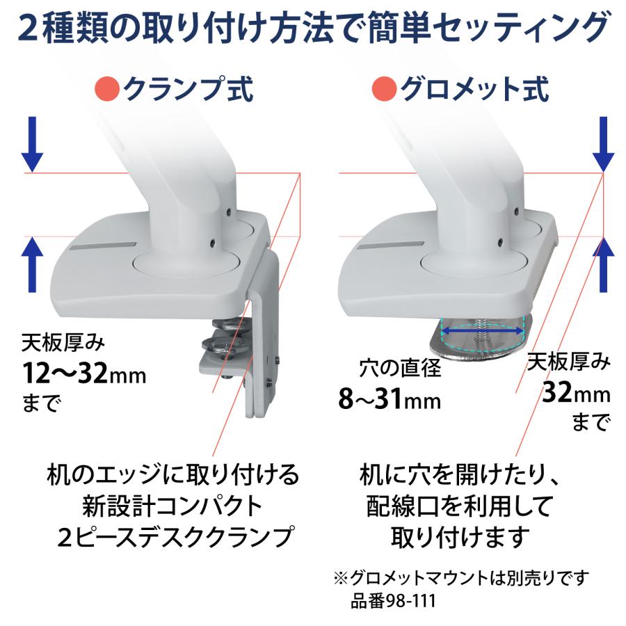 エルゴトロン（ergotron） MXV デスクデュアルモニターアーム ホワイト