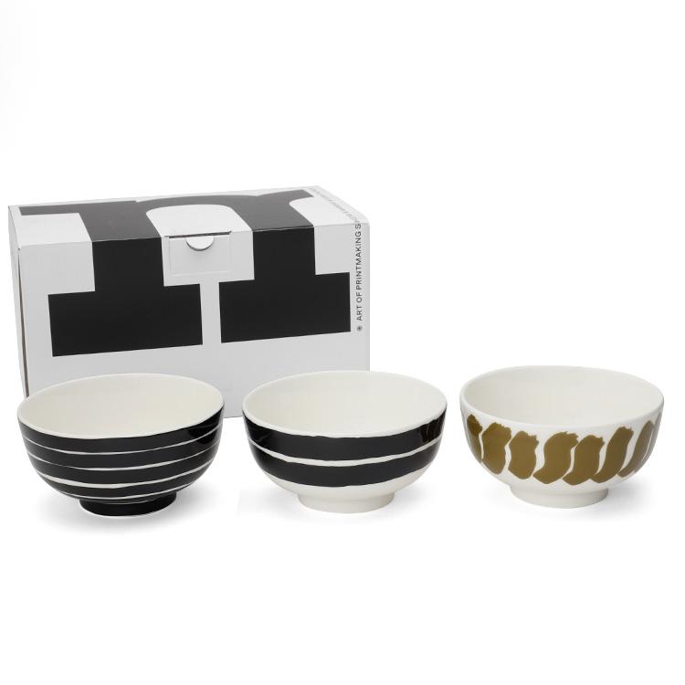 marimekko（マリメッコ） ヒュライリュ ボウル 3個セット ブラック