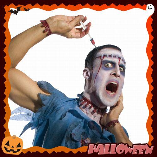 4点までメール便も可能) ゾンビシリングヘッドピース /注射器付き