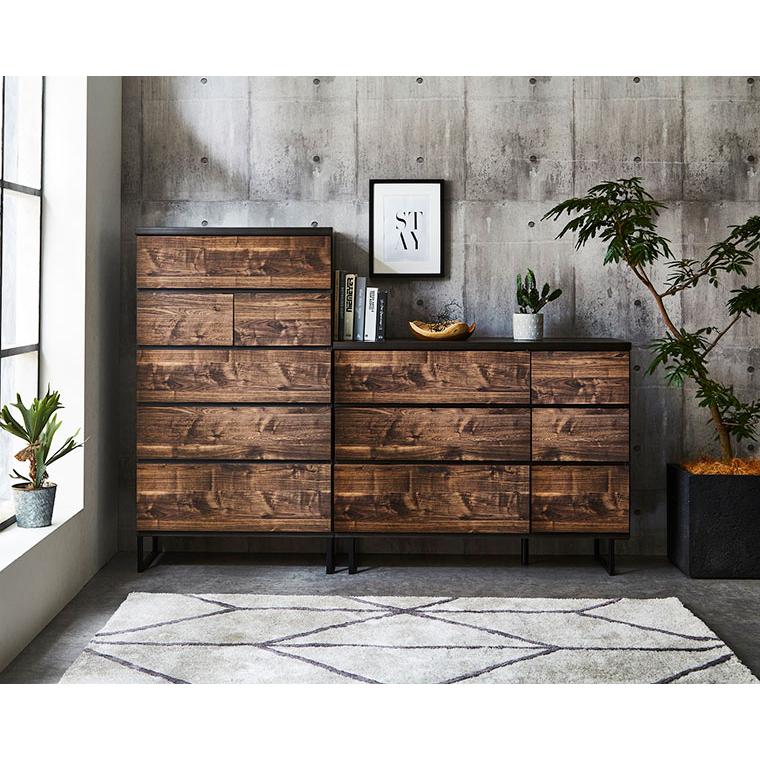 チェスト ローチェスト たんす 3段 幅120 北欧 アンティーク