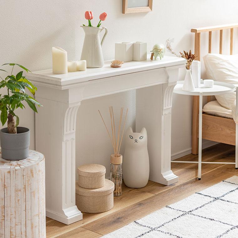 マントルピース 暖炉 飾り棚 アンティーク調 木製 幅100cm ラック 棚