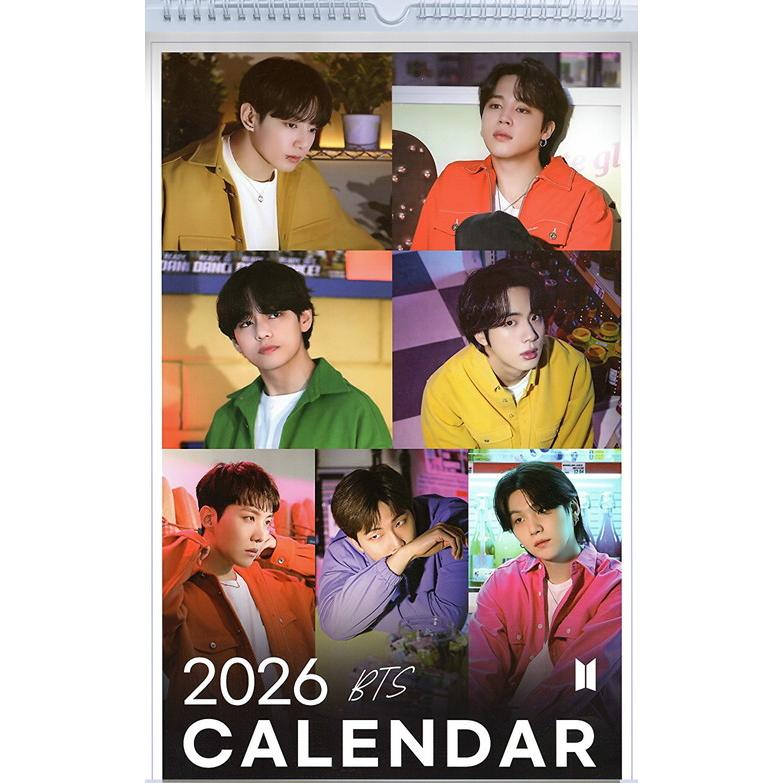 BTS グッズ 大判 壁掛け カレンダー 2026年 (令和8年) + ステッカー