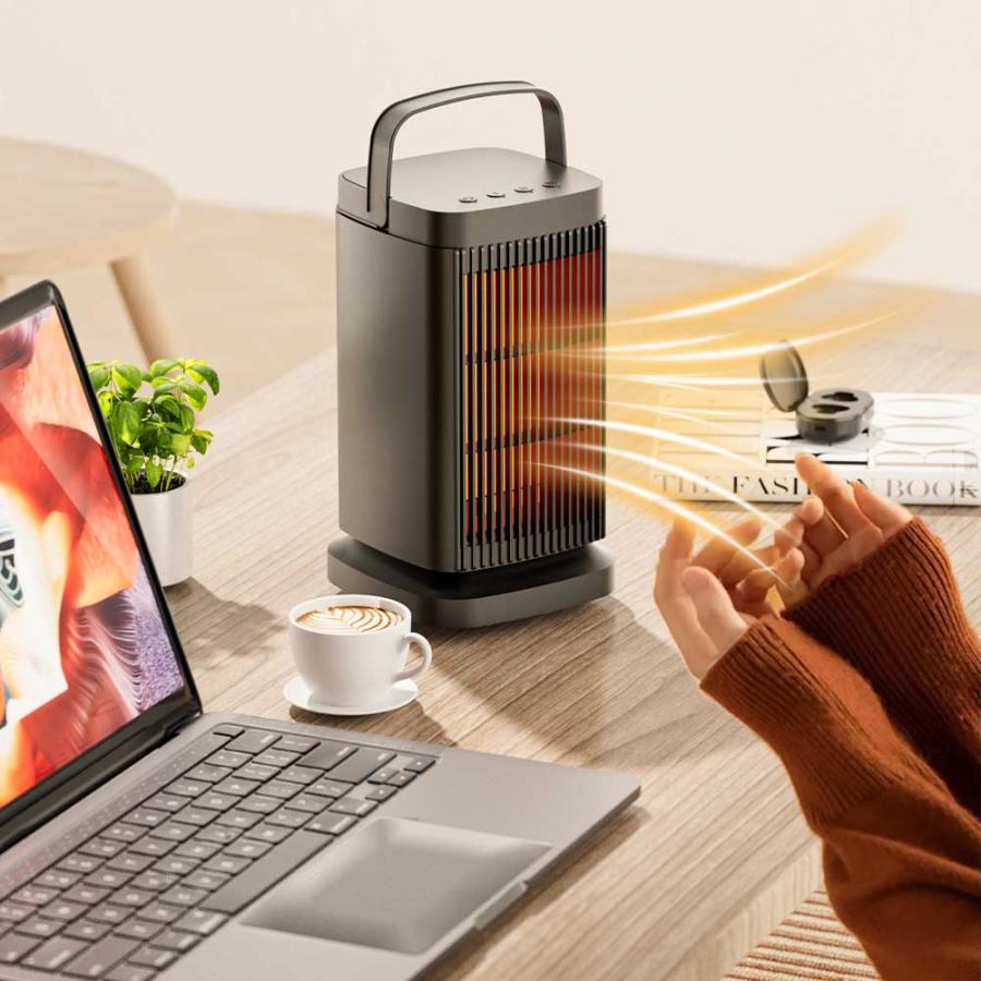 送料無料】セラミックヒーター 小型 速暖 1500W 足元ヒーター デスク