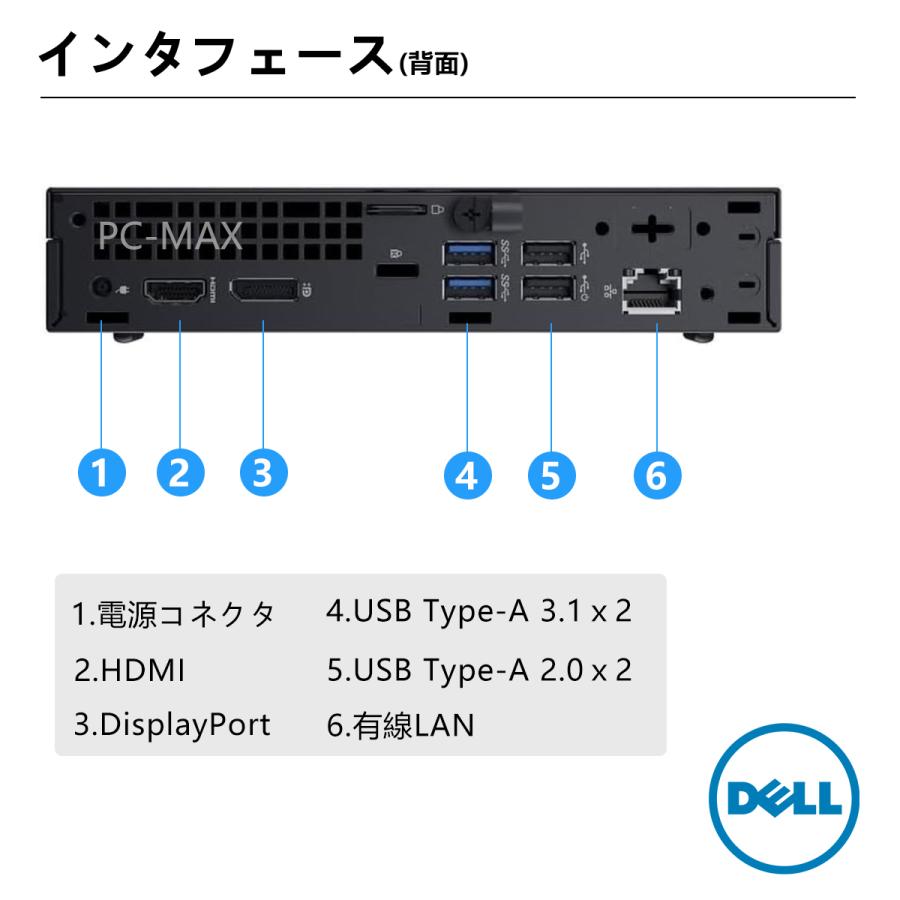 DELL（デル） Dell OptiPlex 3060 Micro 第8世代 Core i5 メモリ16GB