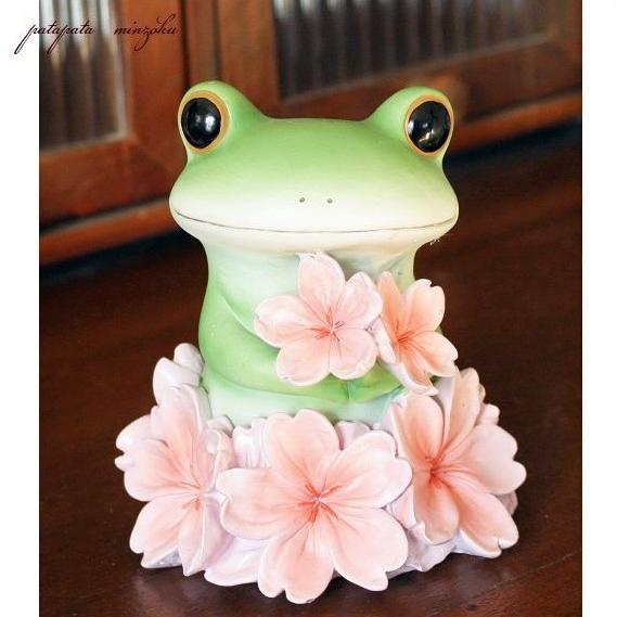 Copeau コポー 桜に囲まれるカエル ミニガーデン 置物 ダイカイ