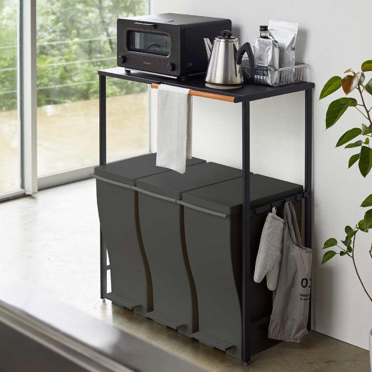 tower 山崎実業 伸縮 ゴミ箱上ラック タワー キッチン 公式 ホワイト