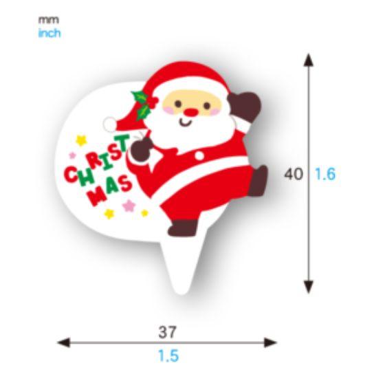 500枚】XG302 ケーキピック ハッピーサンタ（37×40）天満紙器