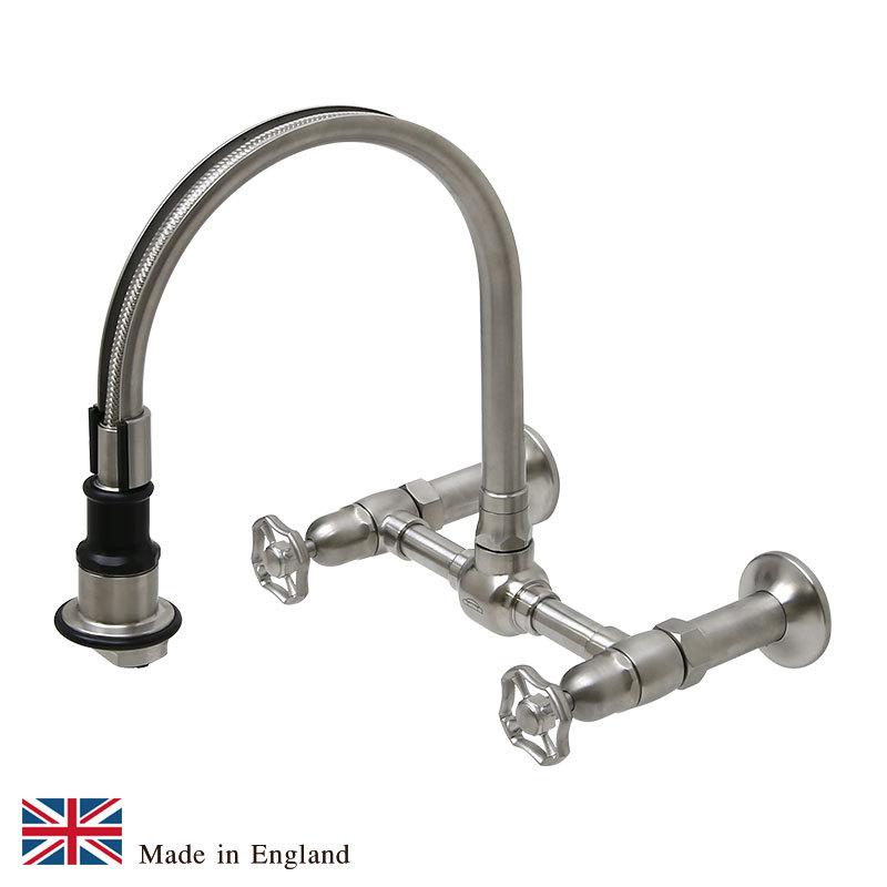 蛇口 おしゃれ キッチン ステンレス シャワー ミキサー 混合栓 スワン