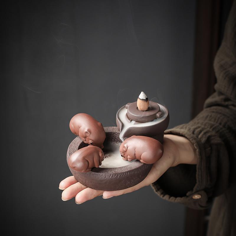 香炉 倒流香 逆流香炉 煙が下に流れ 香炉逆流香 お香ホルダー 流川香