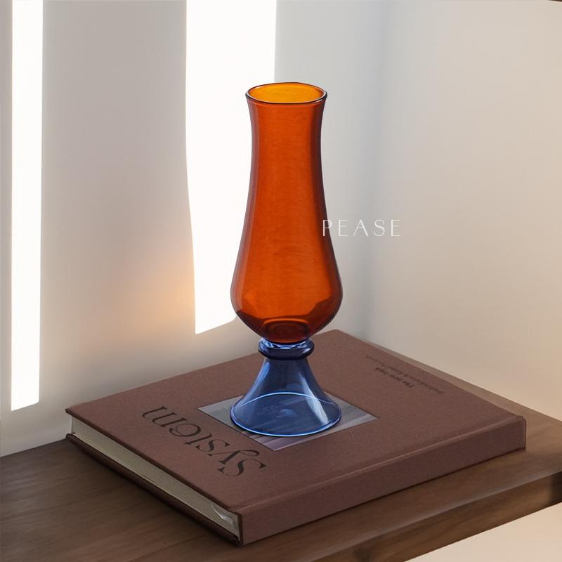 フラワーベース ガラス 花瓶 ツートーンカラー バイカラー おしゃれ