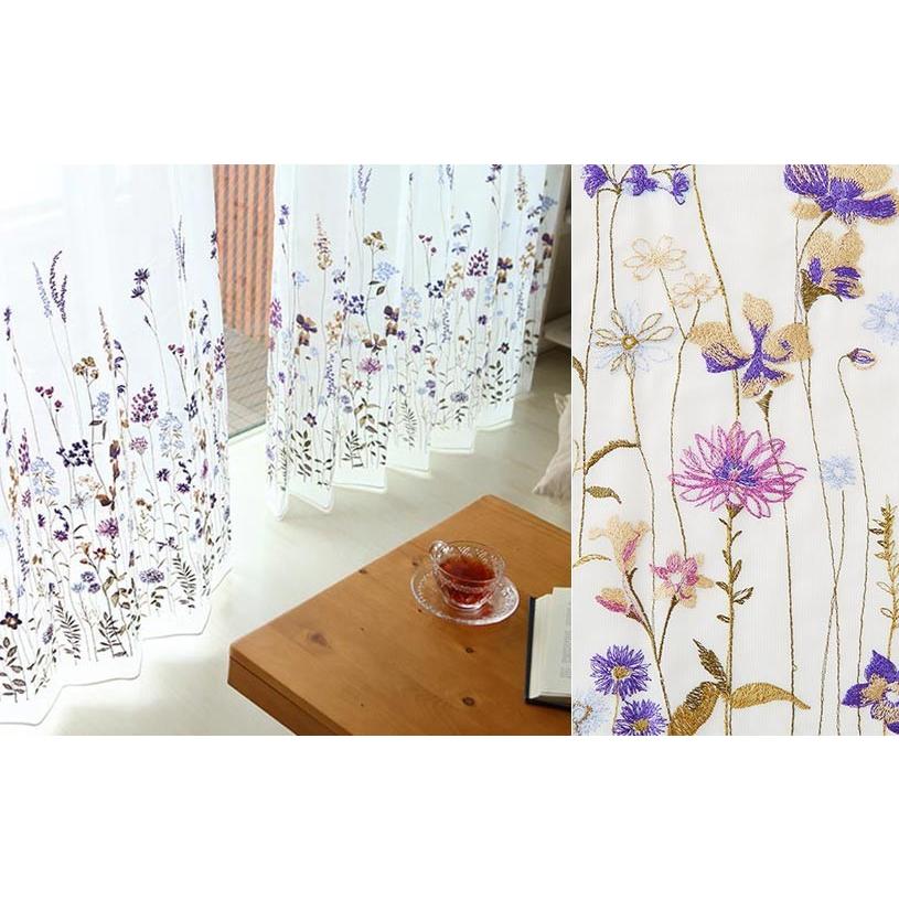 スミノエ レースカーテン オーダー ミラー 刺繍 洗濯可能 UVカット