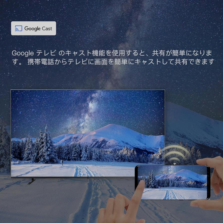 FPD チューナーレステレビ 55V型 4K Google TV ネット動画対応