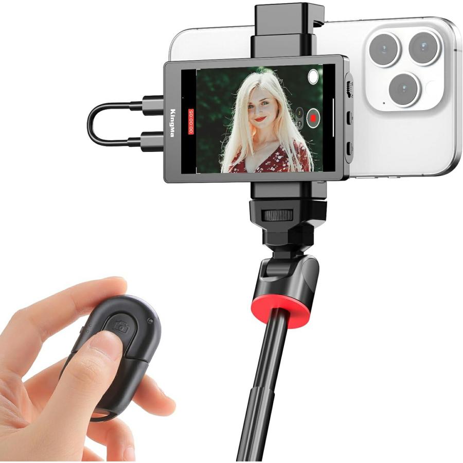 King Ma 対応iPhone Vlogモニター外部スクリーン、スマホの背面カメラ
