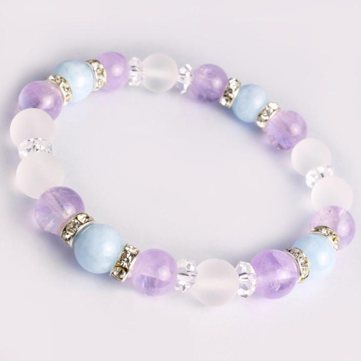 アクアマリン・ラベンダーアメジスト デザインブレスレット : パスクル