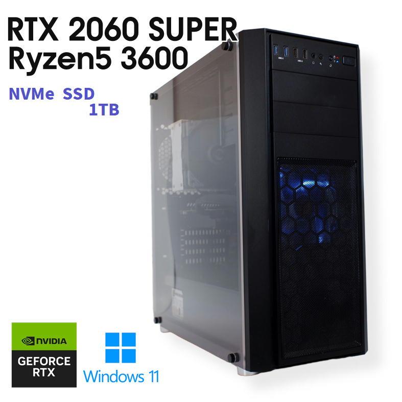 中古ゲーミングPC】GeForce RTX 2060 SUPER / Ryzen5 3600 16GB NVMe