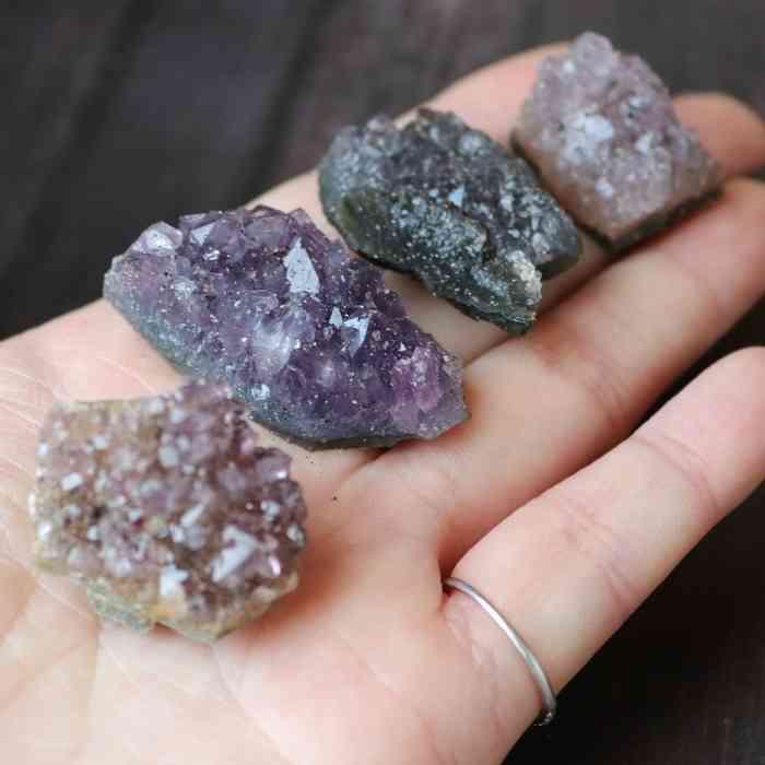 アメジスト 原石 ミニ クラスター 約50gセット 水晶 紫水晶 天然石