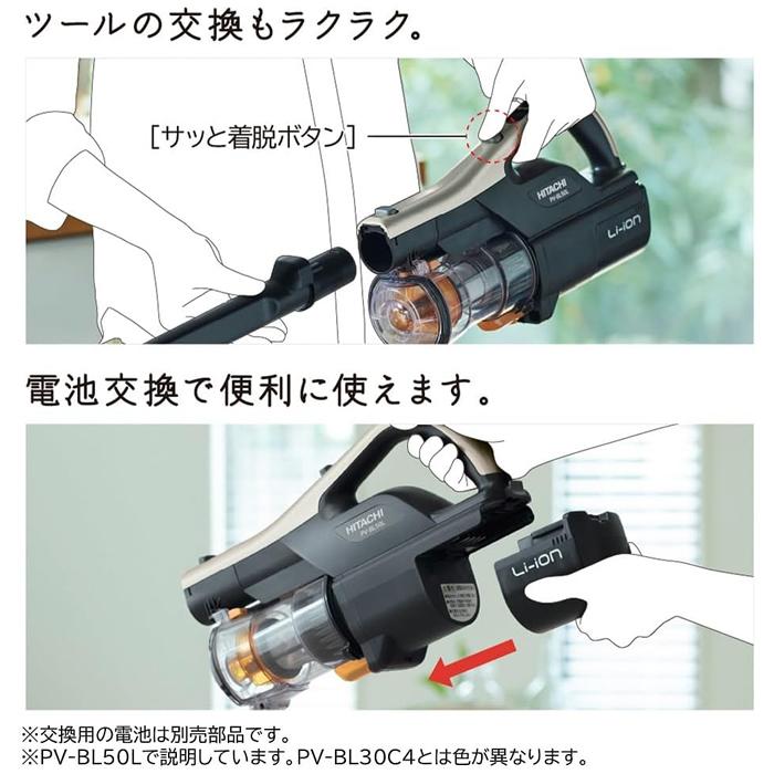 日立（HITACHI） 掃除機 コードレス スティッククリーナー PV-BL30C4-W
