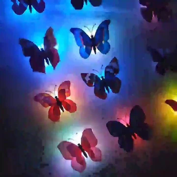 plusnao（プラスナオ） 蝶型ライト 蝶型ランプ 2個セット 光る蝶