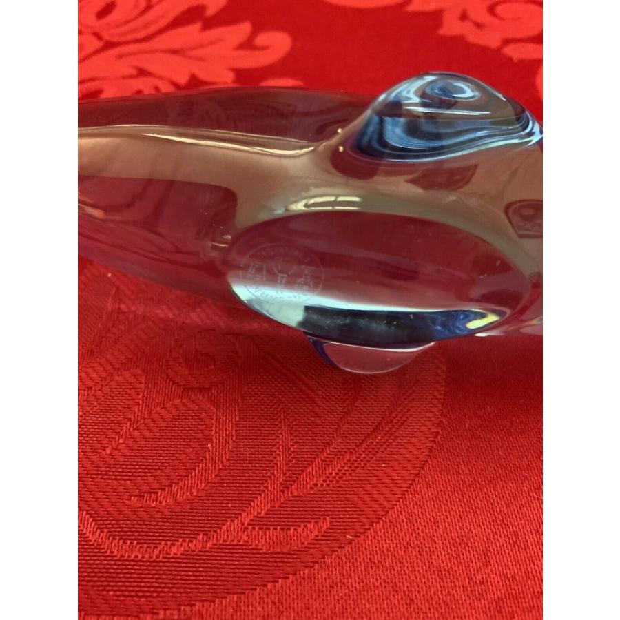 バカラ（Baccarat） 置物 ホエール くじら クリスタル ブルー フィギュ