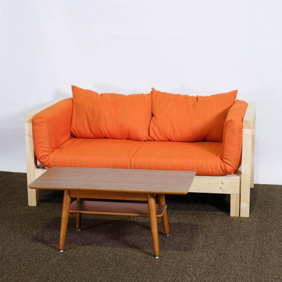 ソファベッド セミシングル すのこ スノコ 伸長式 木製 天然木 撥水