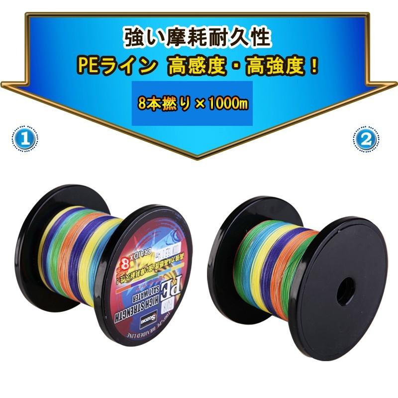 送料無料)PEライン 8本編み 釣り糸 1000m【13~40号】5色 13号/18号/24