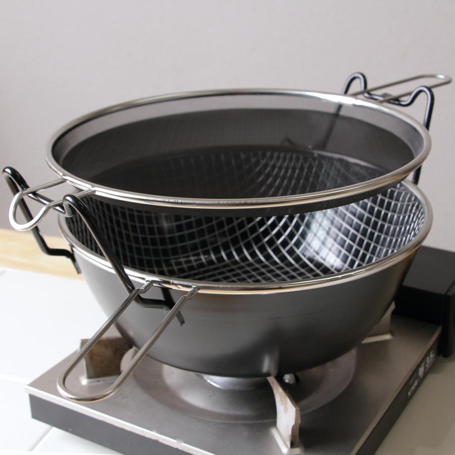 レビュー特典付き】ラバーゼ 揚げ鍋 22cm セット LB-098 揚げかご 油は