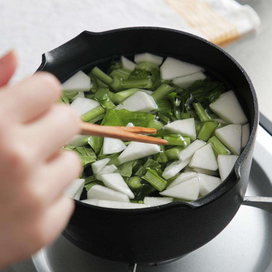 南部鉄器 まいにち鉄分摂取鍋 フライパン 岩鋳 片手鍋 16cm 両口 木柄