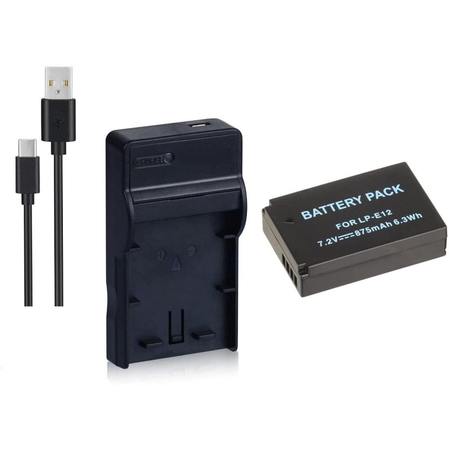 DC136 USB型充電器 LC-E12 と キャノンLP-E12 互換バッテリーのセット