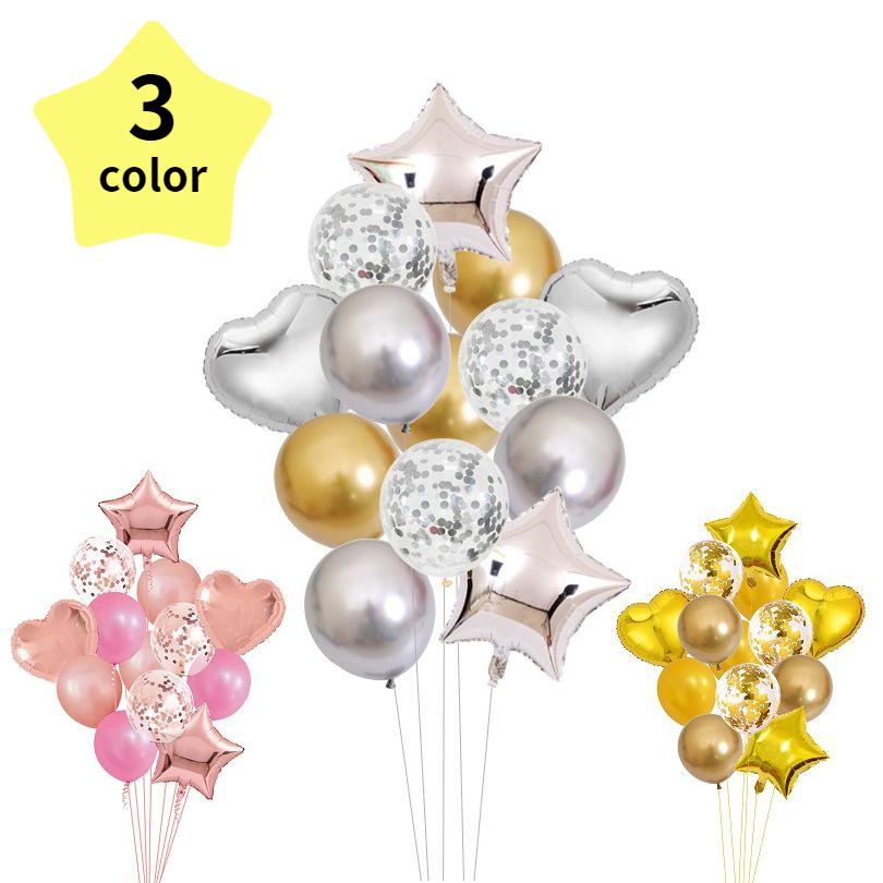 バルーン 風船 バルーンセット 風船セット アルミ風船 ハート型 星形
