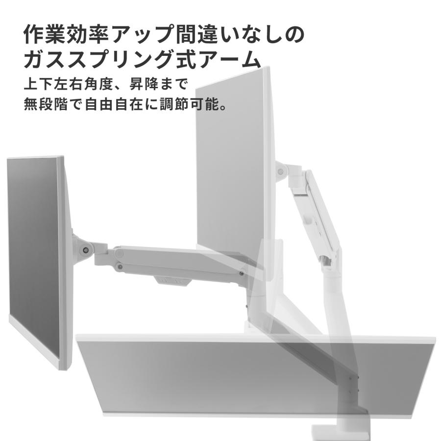 Pixio モニターアーム デュアル PS1D Wave psw1d 2画面 ホワイト 白