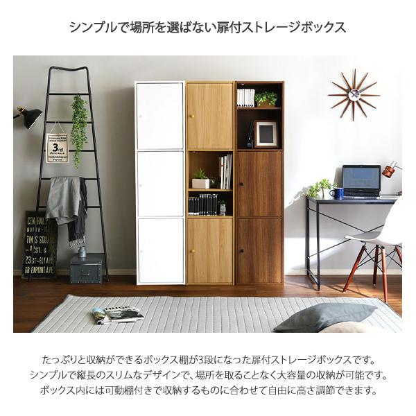 収納ボックス 扉付き おしゃれ 3ドアタイプ 大容量 カラーボックス