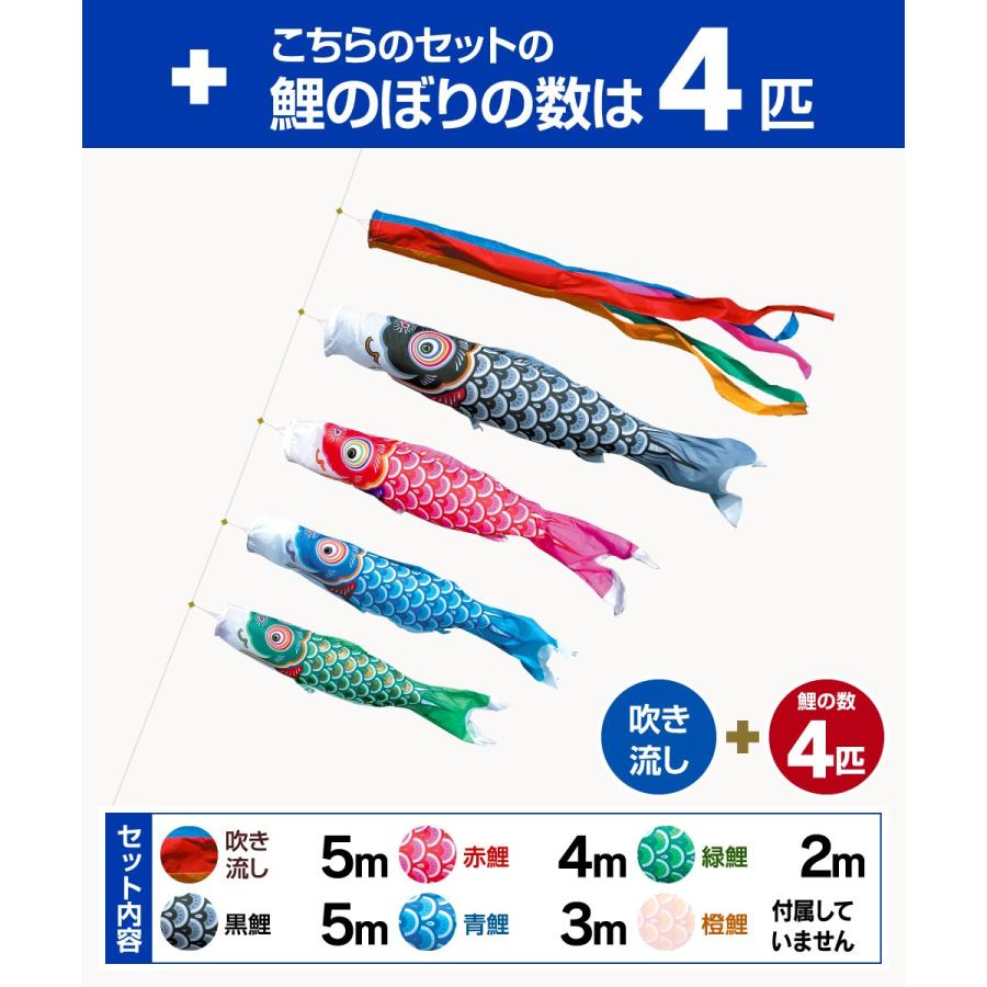 鯉のぼり 庭用 こいのぼり 徳永鯉のぼり 友禅鯉 5m 7点セット 庭園