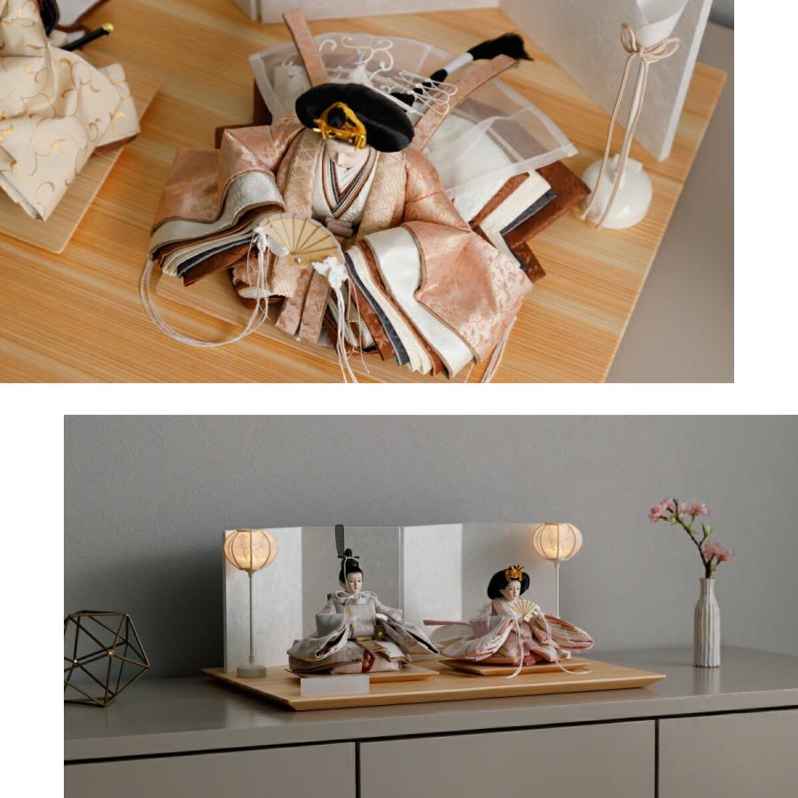 ぷりふあ 雛人形 親王飾り 高級 雛 PREFER CLASSIC ひな人形 檜台 白