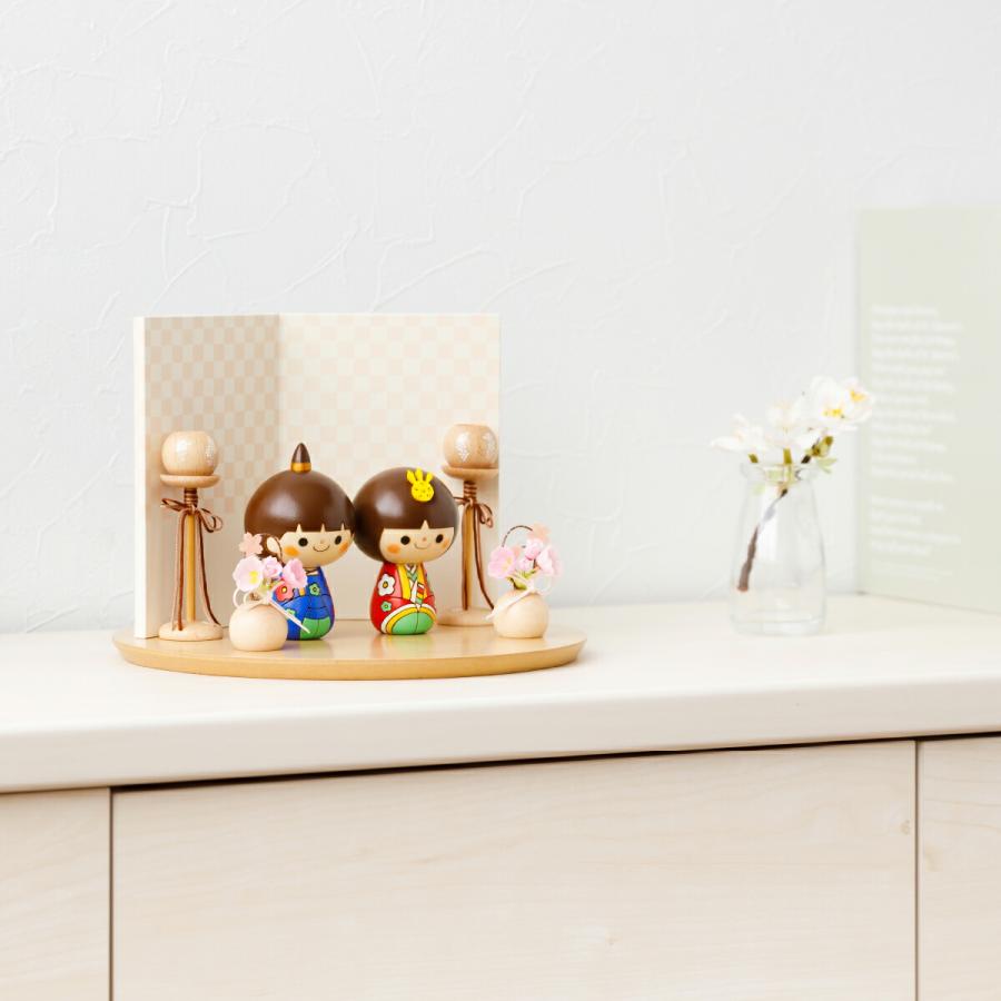 ぷりふあ 雛人形 木製 コンパクト おしゃれ インテリア ひな人形