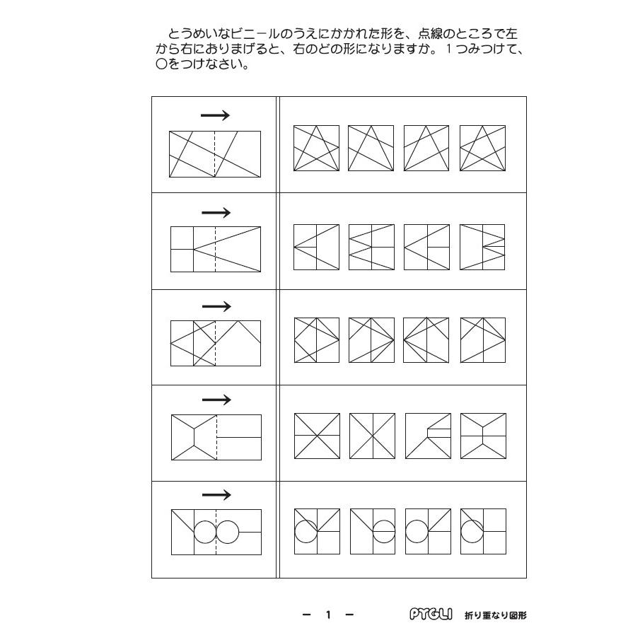 小学校入試対策 能力育成問題集26 折り重なり図形 : ピグリシリーズ