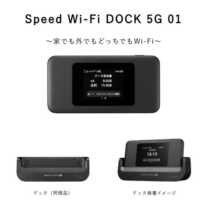 新品・未使用品」 Speed Wi-Fi DOCK 5G 01 ブラック [CPS01][AU/UQ