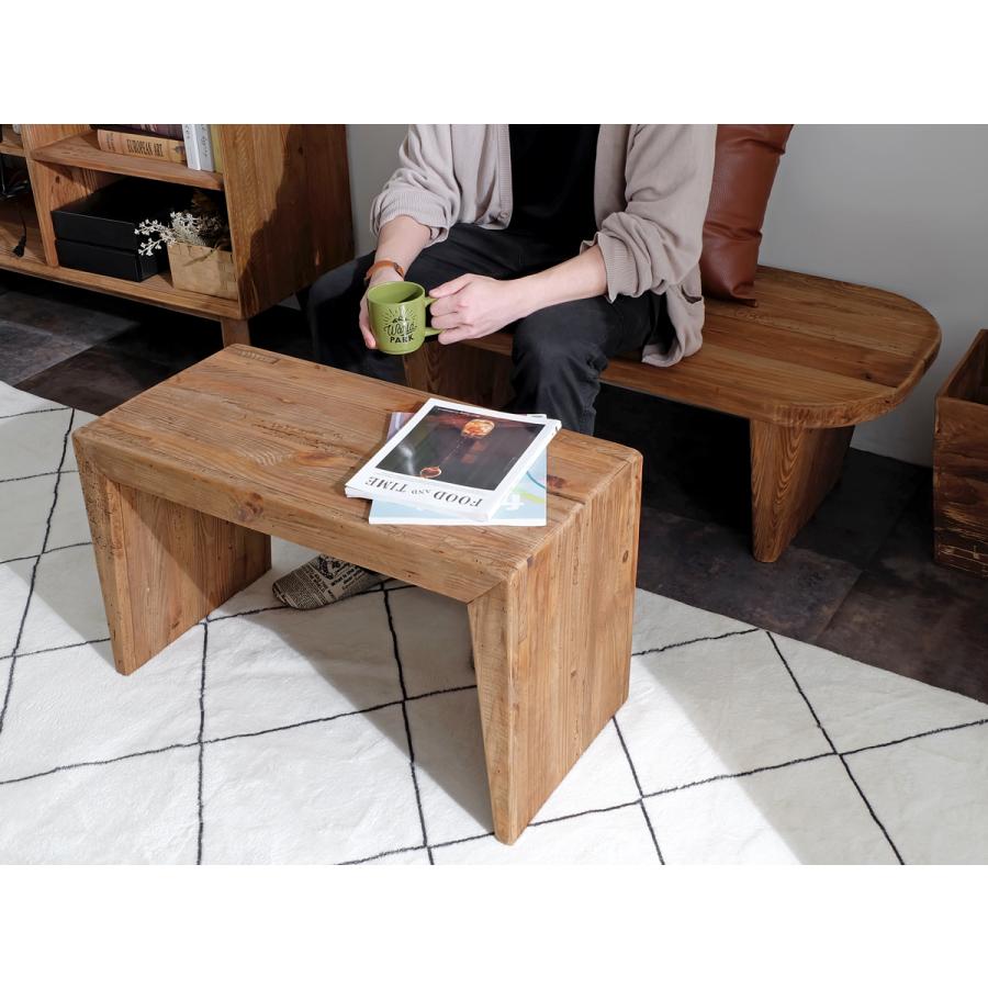 古材家具】リサイクルパイン マルチテーブル 70サイズ コの字型 サイド