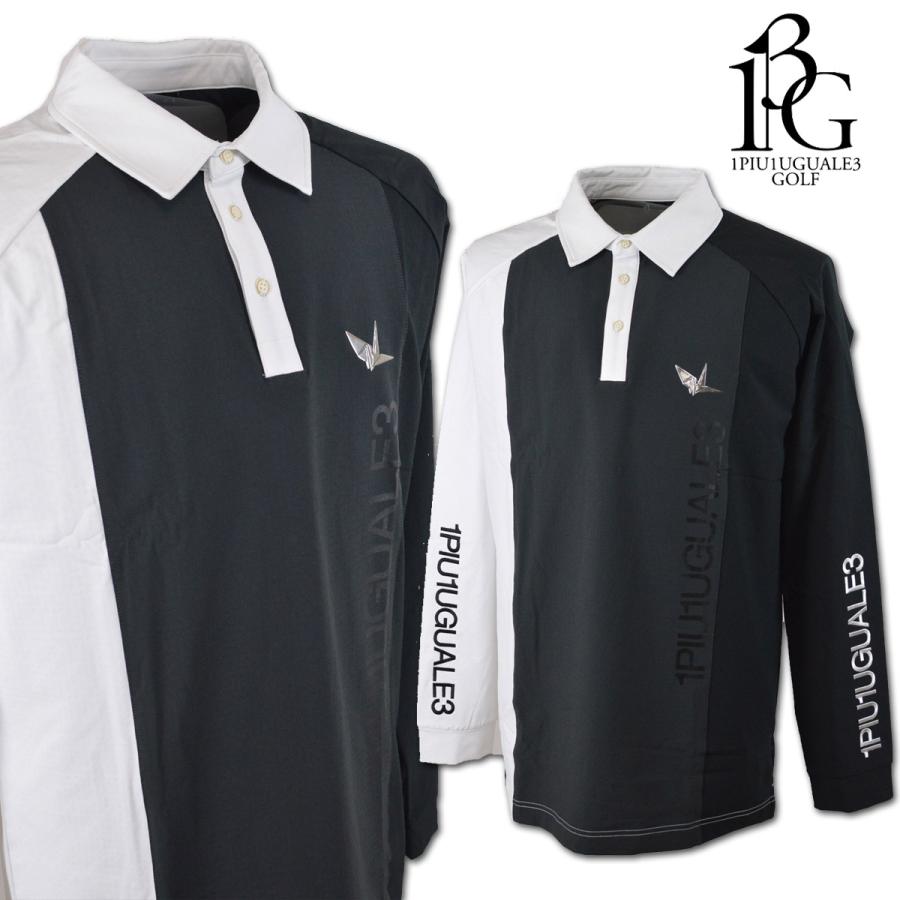 1PIU1UGUALE3 GOLF 長袖ポロシャツ M L ウノピゥウノウグァーレトレ