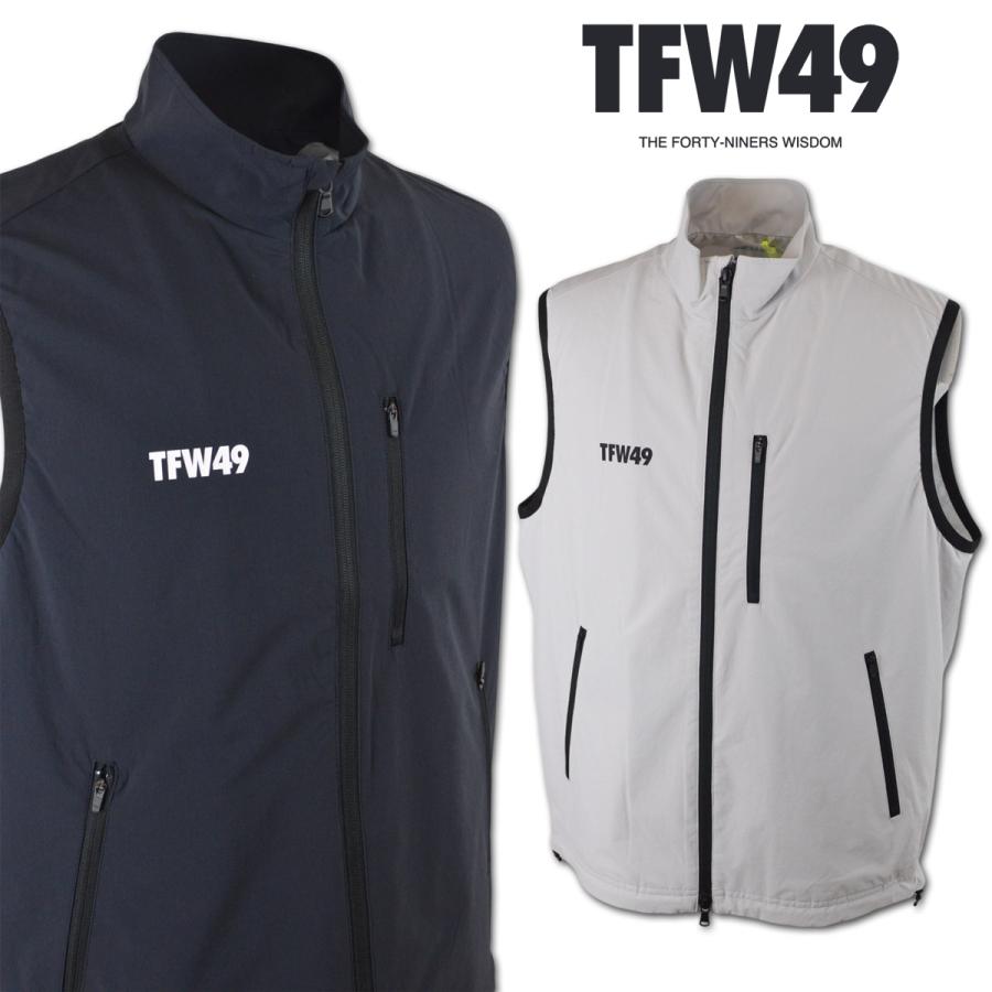 TFW49 ベスト ゴルフウェア メンズ 防寒 アウター 秋冬用 黒 グレー