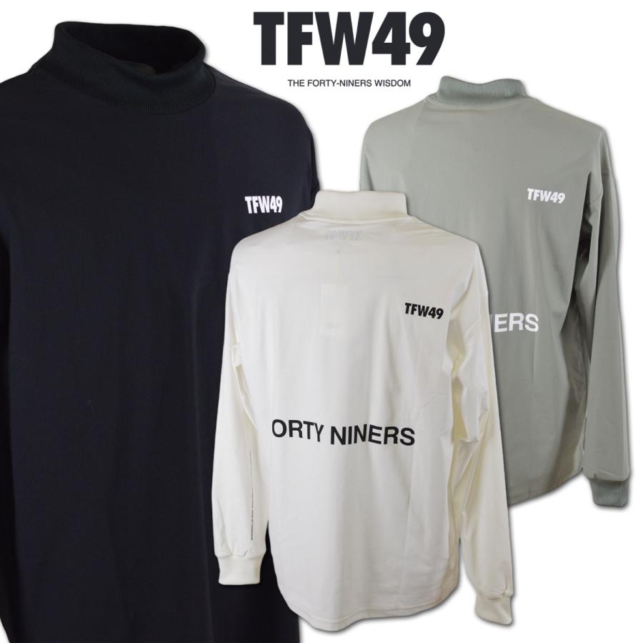 TFW49 長袖ハイネックシャツ ゴルフウェア メンズ 秋冬用 白 グリーン