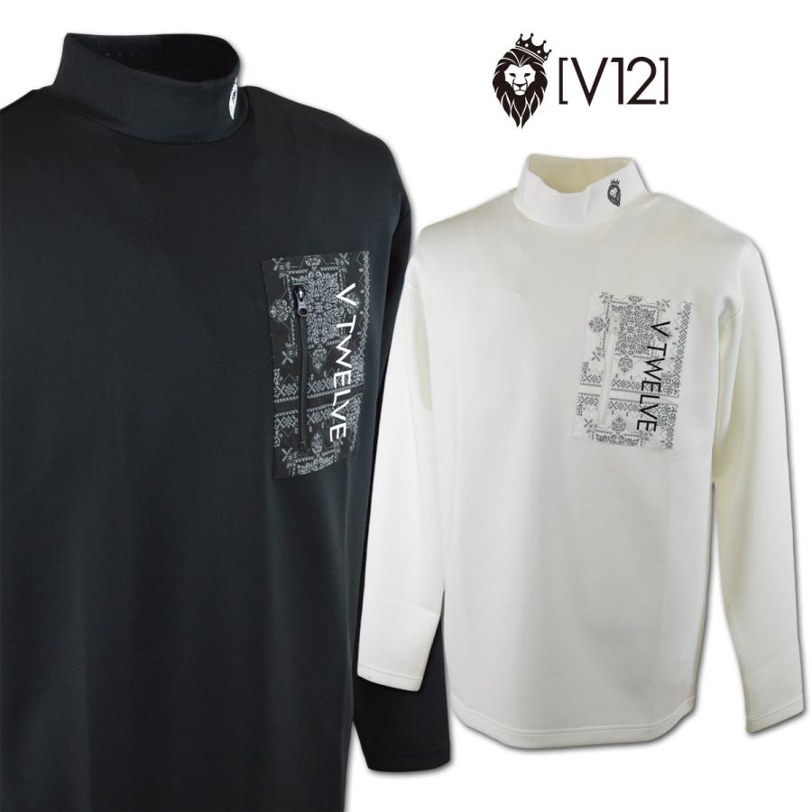 V12（ヴィ・トゥエルヴ） 長袖ハイネックシャツ モックネック ゴルフ