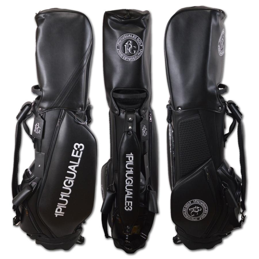 1PIU1UGUALE3 GOLF キャディバッグ スタンド式 メンズ 黒 白 grg397