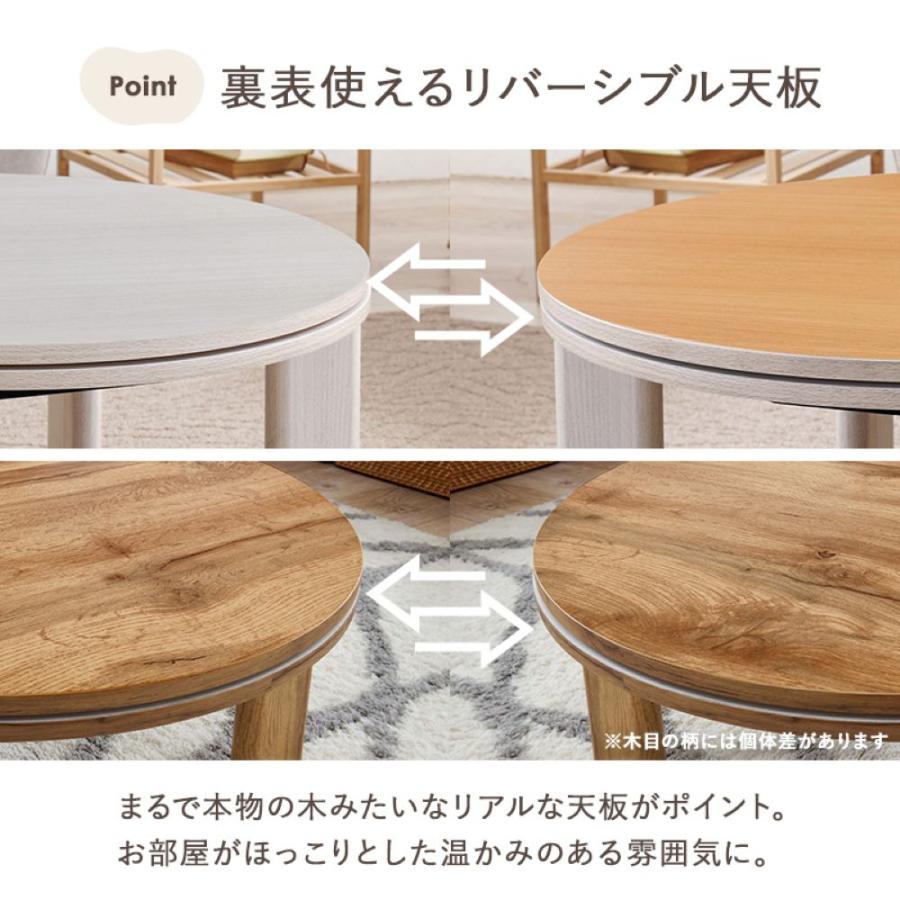 萩原 こたつテーブル 68cm ＋ 掛け布団 セット 洗濯機可能 モネ×ルナ