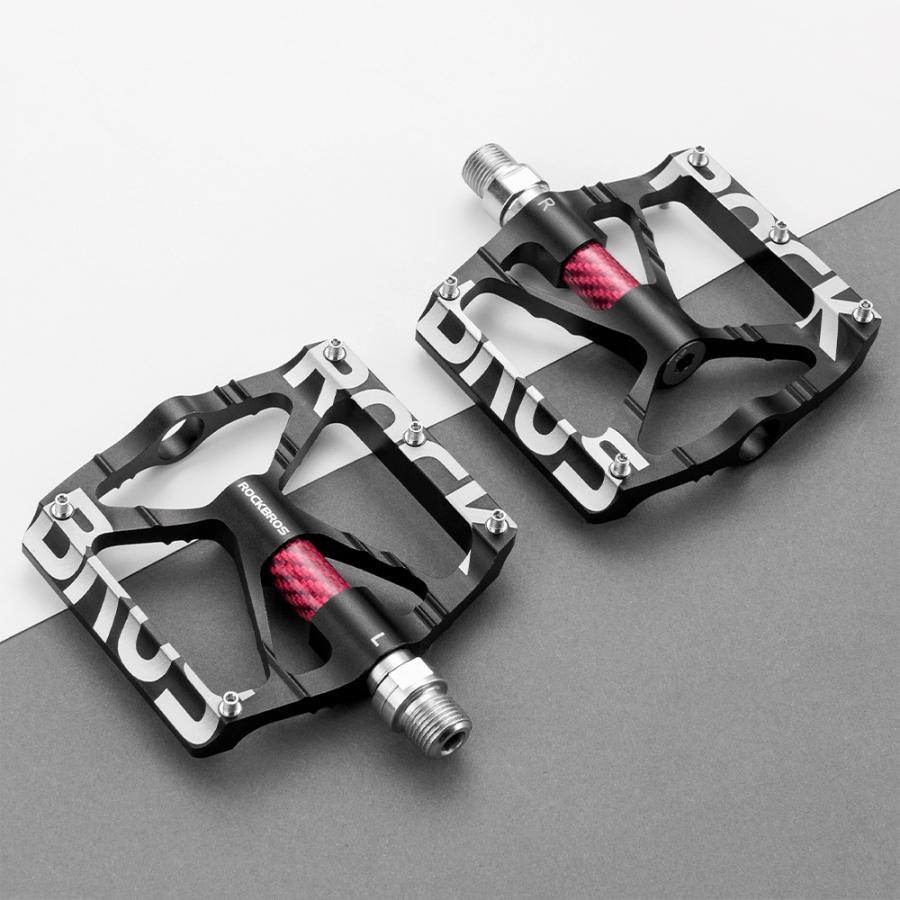 ROCKBROS 自転車 ペダル フラット 9/16インチ アルミ 波型形状 踏み