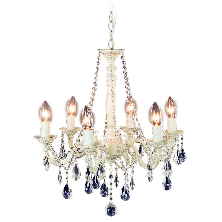 シャンデリア 照明 ホワイト 白 シャビー アンティーク 可愛い