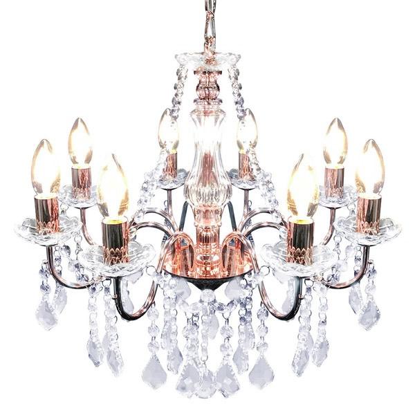 シャンデリア 照明 LED対応 アンティーク かわいい おしゃれ ガラス